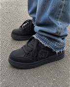 Fuzzy Low Black Sneakers