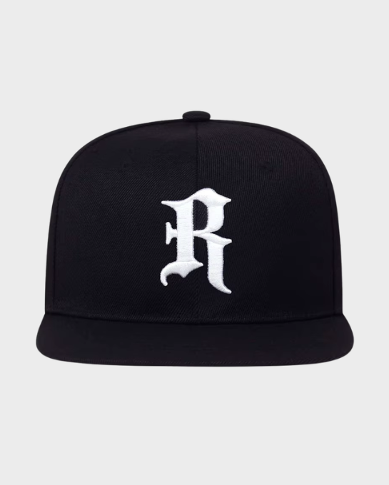 R Old English Snapback Cap
