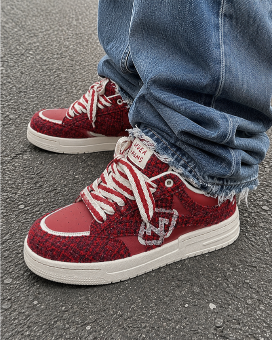 Fuzzy Low Red Sneakers