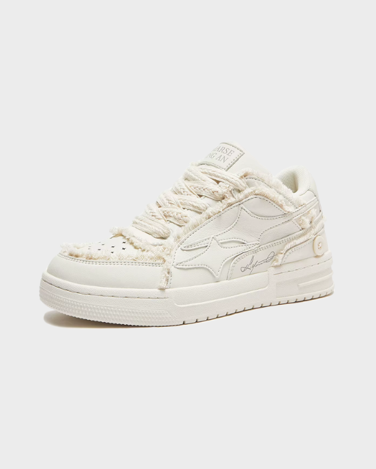 Valarni Frayed Edge White Sneakers