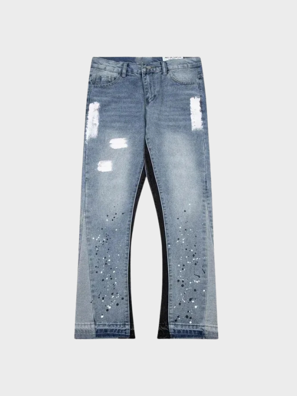 Splatter Flared Jeans