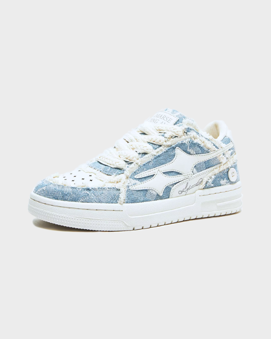 Valarni Frayed Edge Blue Sneakers