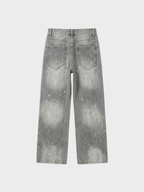 Grey Splatter Washed Jeans