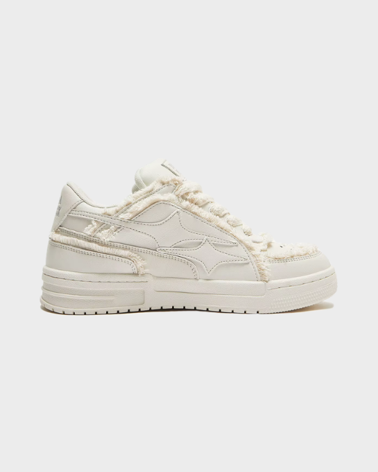 Valarni Frayed Edge White Sneakers