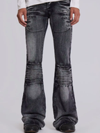 Denim Pleated Jeans