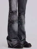 Denim Pleated Jeans