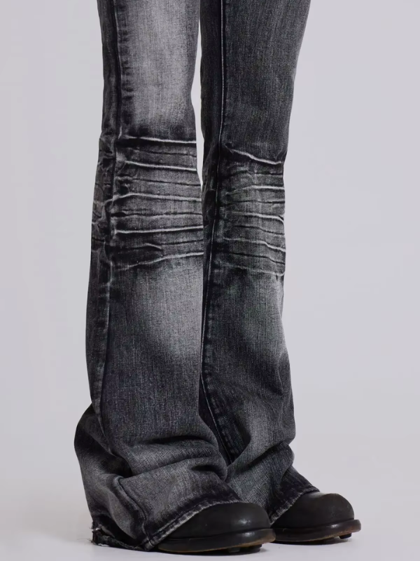 Denim Pleated Jeans