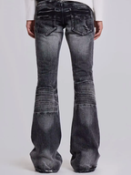Denim Pleated Jeans