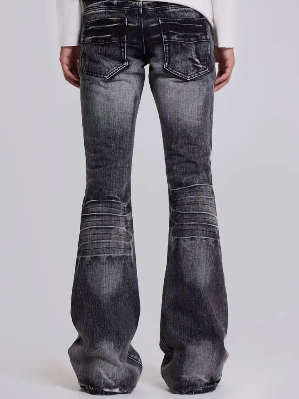 Denim Pleated Jeans