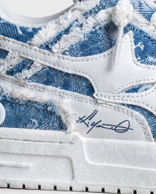 Valarni Frayed Edge Blue Sneakers