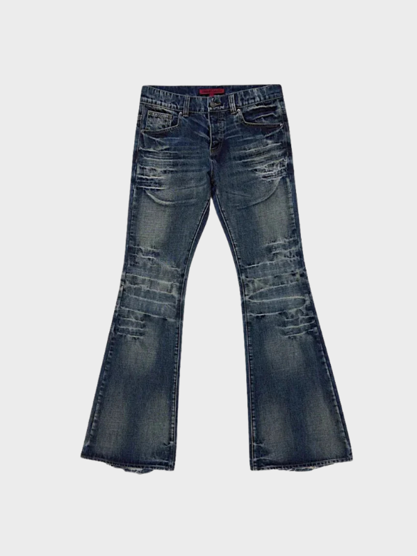 Denim Pleated Jeans