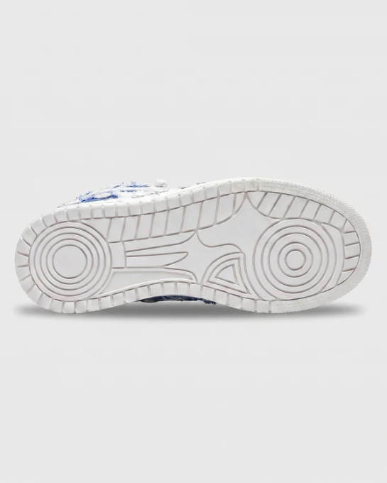 Valarni Frayed Edge Blue Sneakers