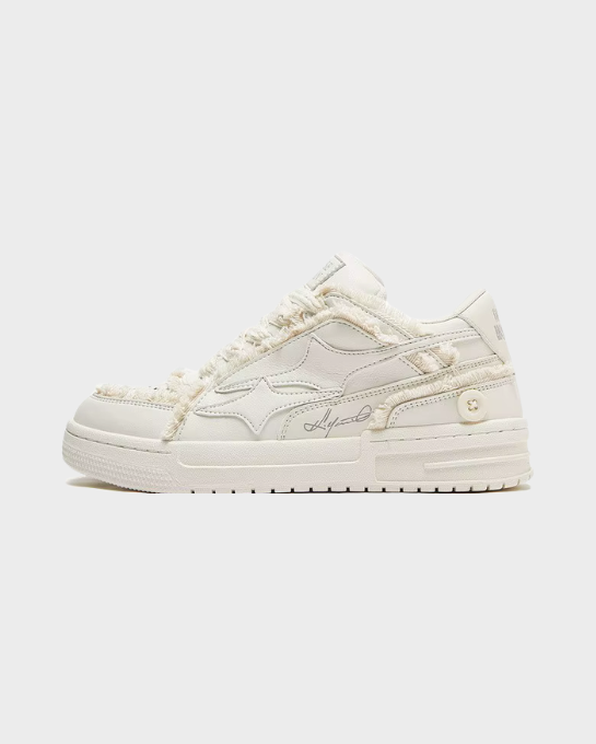 Valarni Frayed Edge White Sneakers