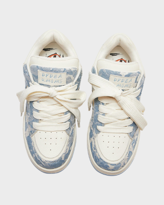 Fuzzy Low Blue Sneakers