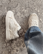 Valarni Frayed Edge White Sneakers