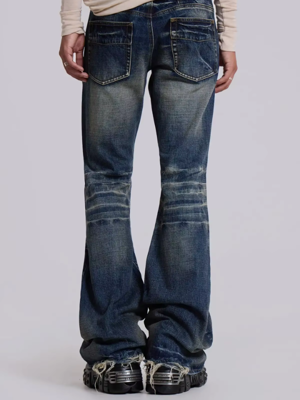 Denim Pleated Jeans