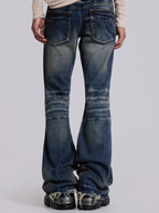 Denim Pleated Jeans