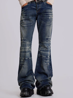 Denim Pleated Jeans