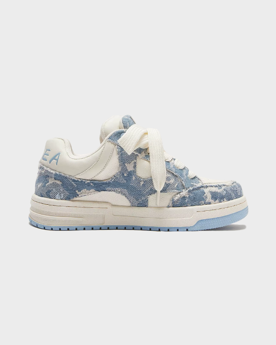 Fuzzy Low Blue Sneakers