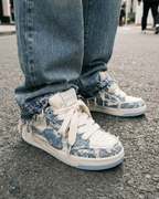 Fuzzy Low Blue Sneakers