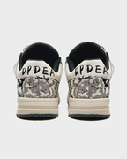 Fuzzy Low White Black Sneakers