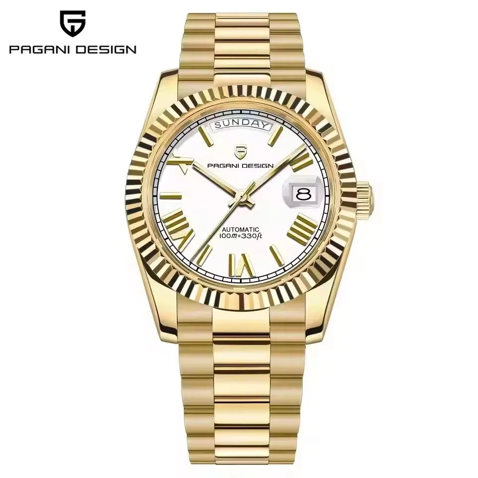 PAGANI DESIGN New Week Calendar Type Man watch ST16 Movt Waterproof Mechanical Watch 316L All Steel Luxury Luminous Men watch