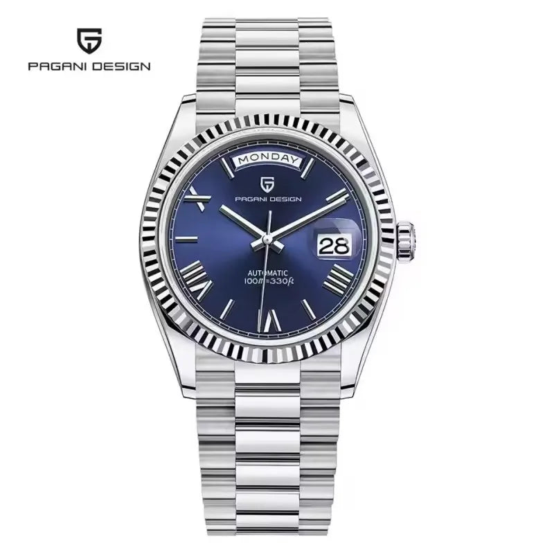 PAGANI DESIGN New Week Calendar Type Man watch ST16 Movt Waterproof Mechanical Watch 316L All Steel Luxury Luminous Men watch