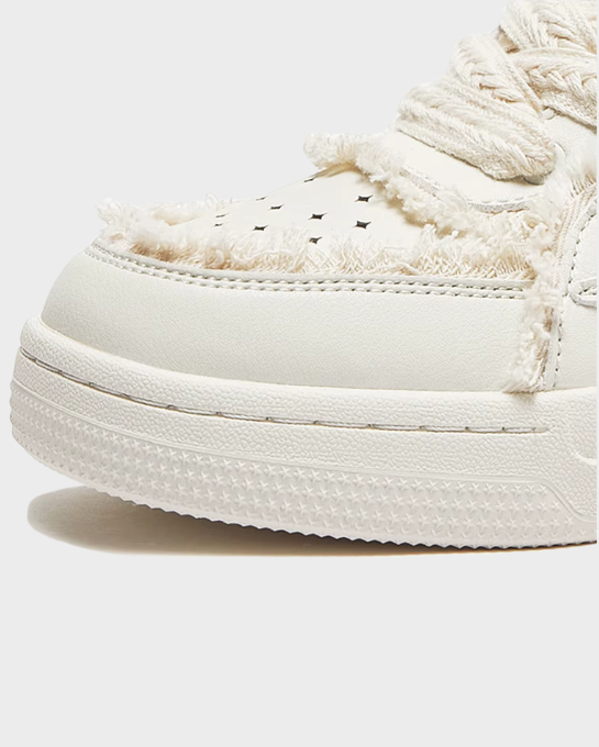 Valarni Frayed Edge White Sneakers