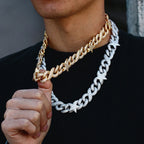 ICEOUTBOX 15mm Star Infinity symbol Miami Box Clasp Link Chain Bling Cubic Zircon Necklace Choker For Men's Hip Hop Jewelry Gift