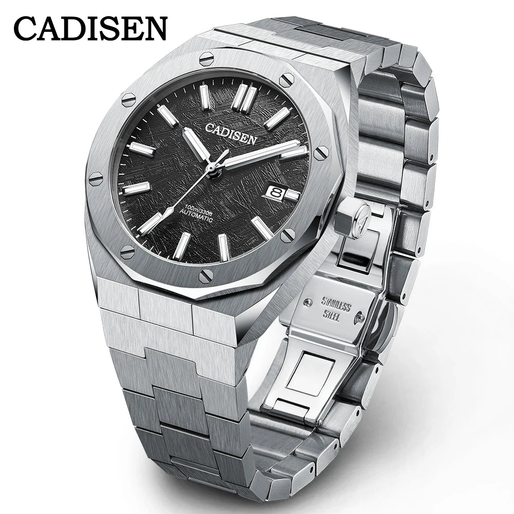 CADISEN Watch Men Mechanical Wristwatches Japan Movement Men's Automatic Watches 10ATM Wrist Watch Business Men Date C8193