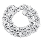 ICEOUTBOX 15mm Star Infinity symbol Miami Box Clasp Link Chain Bling Cubic Zircon Necklace Choker For Men's Hip Hop Jewelry Gift