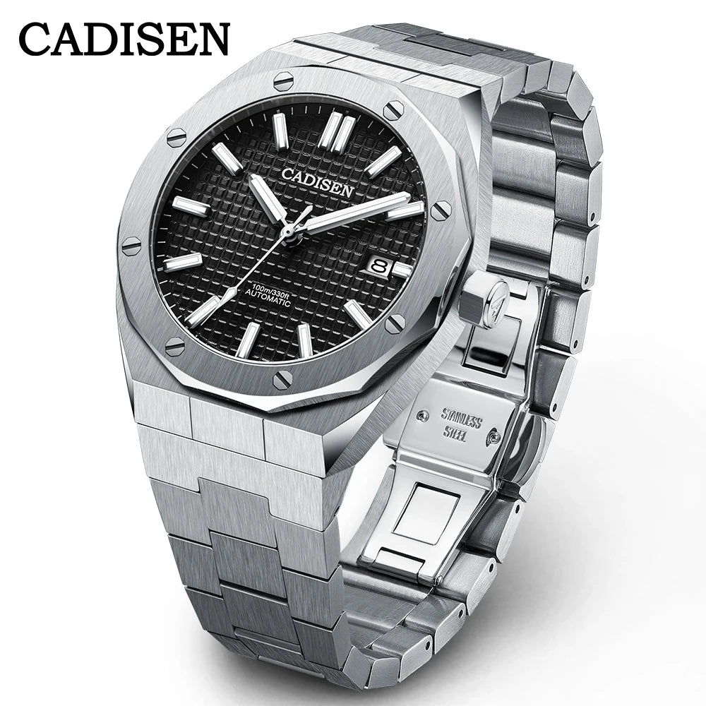 CADISEN Watch Men Mechanical Wristwatches Japan Movement Men's Automatic Watches 10ATM Wrist Watch Business Men Date C8193
