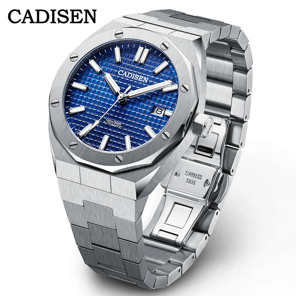 CADISEN Watch Men Mechanical Wristwatches Japan Movement Men's Automatic Watches 10ATM Wrist Watch Business Men Date C8193
