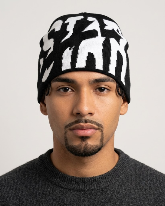 Star Graphic Knit Beanie
