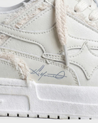 Valarni Frayed Edge White Sneakers