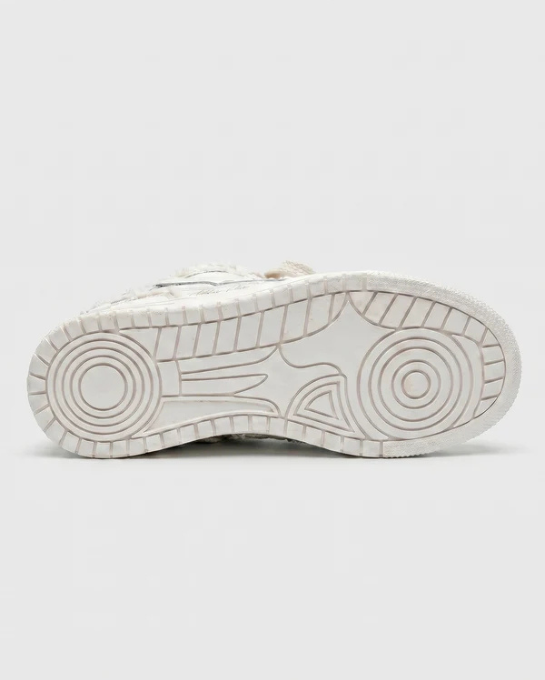 Valarni Frayed Edge White Sneakers