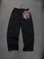 Oversized Sakura Cherry Blossom Tree Hoodie Pants Set Gray Tracksuit with Japanese Floral Design Trendy Y2K Streetwear Fashion