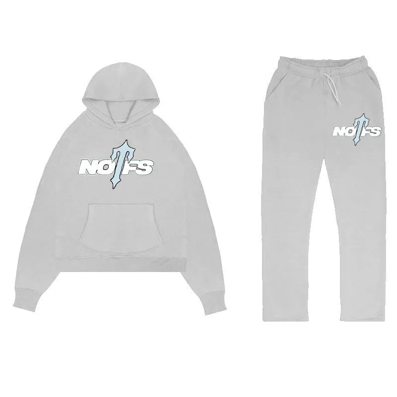 Gothic Street Style Hoodie Sweatshirt Letter Print Set Polyester Fiber Long Sleeve Casual Comfortable Unisex Adult Clothing