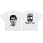Cristiano Ronaldo Neymar Lionel Messi Football Superstar Portrait Printed Tee Men Women Cotton Loose Casual Short Sleeve Tshirt