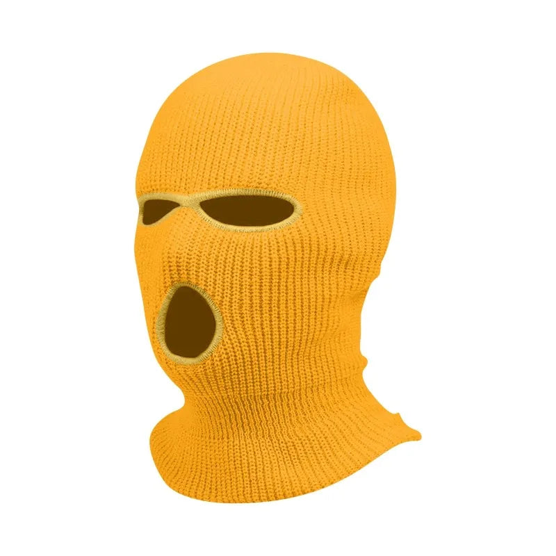 Winter men's face mask, warm hood, sports scarf, skiing hat, three hole wool hat, outdoor cycling knitted pullover hat