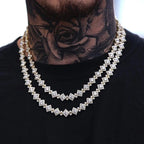 2026 New Iced Out Bling CZ Charm Necklace Silver Color Cubic Zirconia Tennis Chain For Women Men Hip hop Jewelry