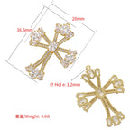 HECHENG,High Quality Crystal Shiny Zirconia Cubic Zircon Necklace Pendant Cross Jesus Christ Gold Colour Jewelry Gift for Women