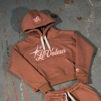Oversized Sakura Cherry Blossom Tree Hoodie Pants Set Gray Tracksuit with Japanese Floral Design Trendy Y2K Streetwear Fashion
