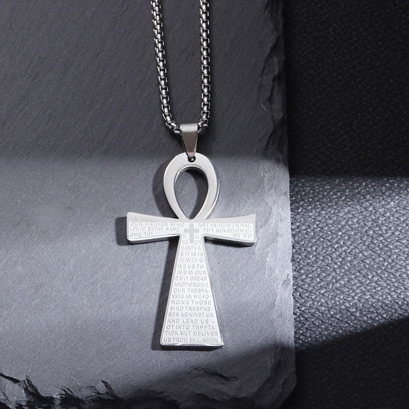 Shining Iced Out Ancient Egyptian God Eye of Horus Cross Pendant Necklace for Men and Women Hip Hop Trendy Amulet Jewelry Gift