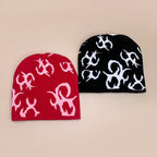Personal European Style Pattern Wool Knitted Hats Autumn and Winter New Niche Warm Hip Hop Versatile Skate Fashion ins Beanies