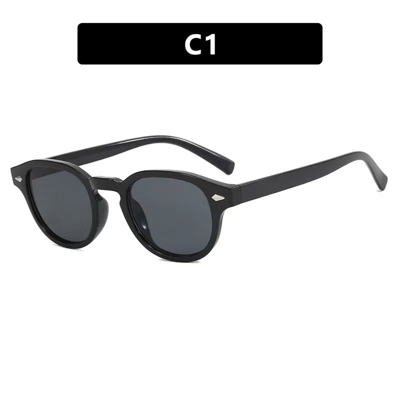 Vintage Round Sunglasses Women Men Retro Rivet Gradient Female Sun Glasses UV400 Square Shades Eyewear