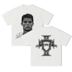 Cristiano Ronaldo Soccer Superstar Fashion Print Short Sleeve Cotton T-shirt Men Women Worn American Style Summer Retro Trend