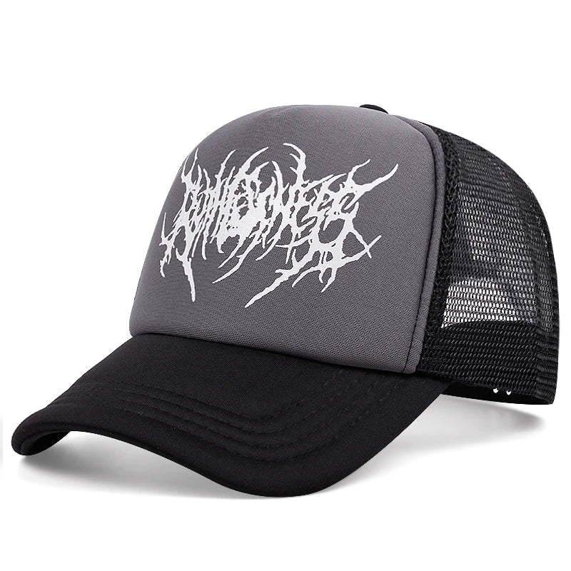 Gothic Summer Fashion Net Hat Baseball Hat Snapback Caps Hip-hop Hats Outdoor Adjustable Men Women Cowboy Sunscreen Hat