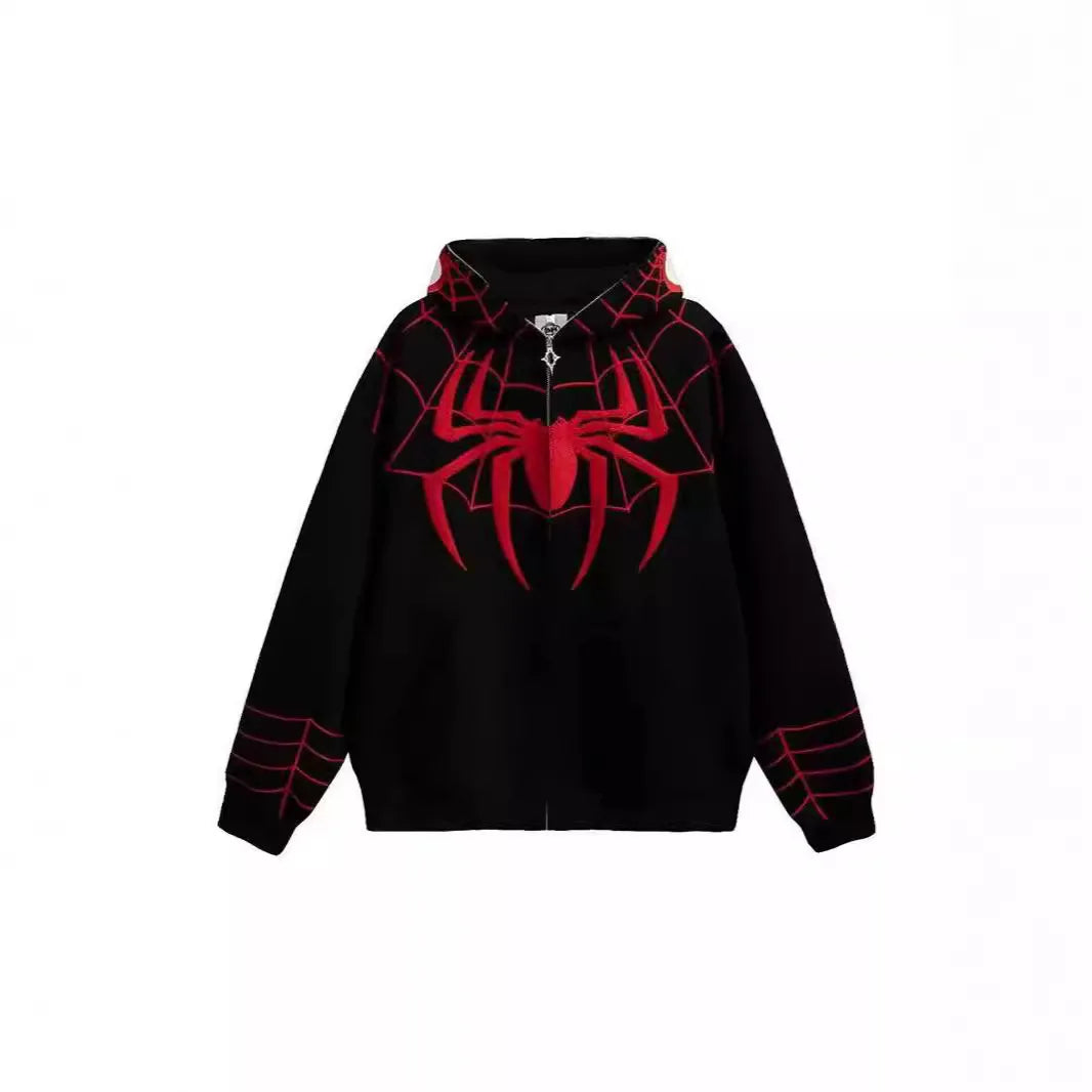 MARVEL Spider Man Outerwear Men Women Fashion street Hip Hop Sweatshirt Lovers Autumn Winter Zipper Casual Loose Hooded Hoodie