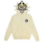 Skeleton Print Hoodie Cosplay Costume Zipper Jacket Long Sleeve Top Causal Hooded Sweatshirt Fashion Streetwear for Adult